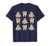 Dentist Dental Halloween Costume Tee Gifts Floral Ghost Teeth Dental Dentist Halloween Costume T-Shirt - size chart