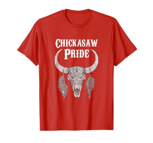 Chickasaw Pride Native American Nice Gifts Chickasaw Pride Tribe Native American Indian Buffalo T-Shirt - size chart