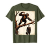 Mademark Monkey Flinging Poo at Businessman Graphic T-Shirt - Men - size chart