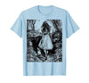 Alice in Wonderland - Down the Rabbit Hole Fantasy Vintage T-Shirt — design detail