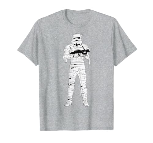 Star Wars Halloween Stormtrooper Mummy Wraps T-Shirt - size chart