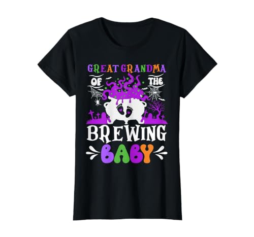 Brewing Baby Family Matching Halloween Costumes Great Grandma of The Brewing Baby Grandma to Be Halloween T-Shirt - size