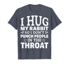 I Hug My Rabbit I Easter Bunny Design Lionhead Rabbit T-Shirt — design detail
