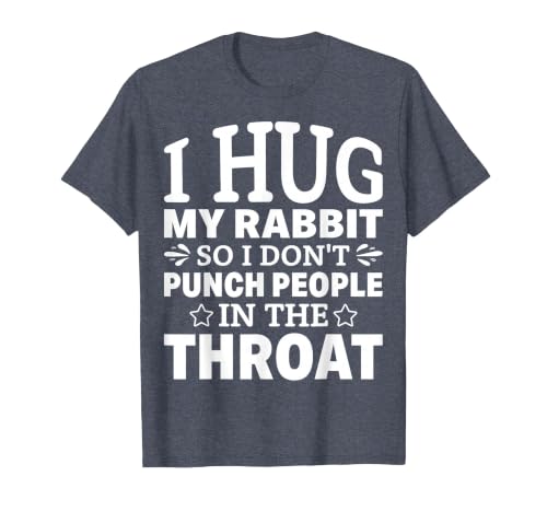 I Hug My Rabbit I Easter Bunny Design Lionhead Rabbit T-Shirt — design detail