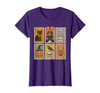 Halloween Stamp Cute Ghost Cute Fall Apparel Vintage Halloween Stamp Cute Ghost Pumpkin Cat Retro Fall T-Shirt - size chart