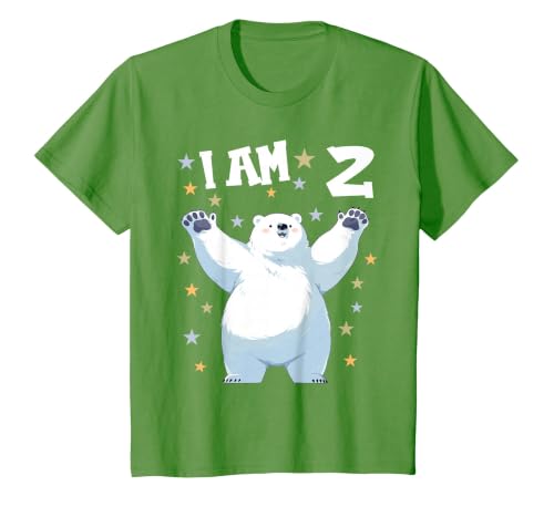 2 years old 2nd birthday Polar Bear Kids 2 Years Old 2 Birthday Polar Bears Boy Girl Polar Bear T-Shirt - size chart