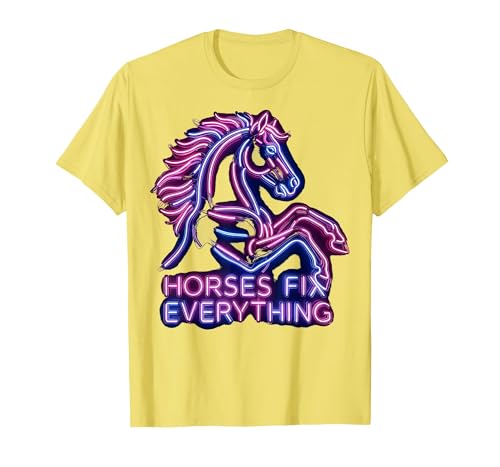 Mademark Horses Fix Everything Horse Riding Design T-Shirt - Men - size chart