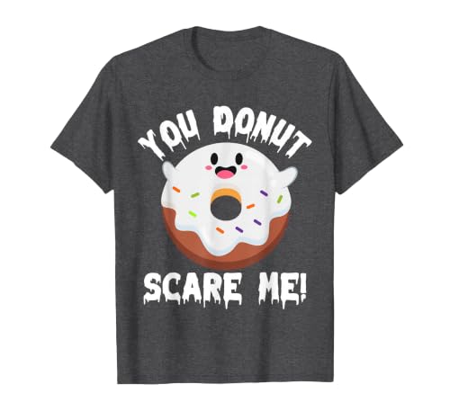 Donut Halloween Shirt Halloween Donut Costume Kids Men Women Doughnut Scare Me T-Shirt - size chart