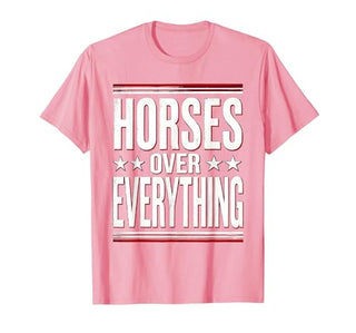 Mademark Horses Over Everything Equestrian Design T-Shirt - Men - size chart