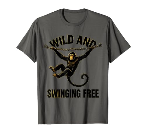 Mademark Wild and Swinging Free Monkey Graphic Design T-Shirt - Men - size chart