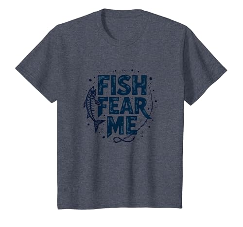 Mademark Fish Fear Me Funny Fishing for Men Angler Humor Quote T-Shirt - size chart