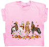 Niaday Fall Horse Shirt Men Women Graphic Short Sleeve T-Shirt Tee, Fall Season Horses Horse Lover Shirt - size chart