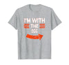 Halloween Mega Warehouse Vintage I'm with the Egg Lazy Halloween Costume T-Shirt - size chart