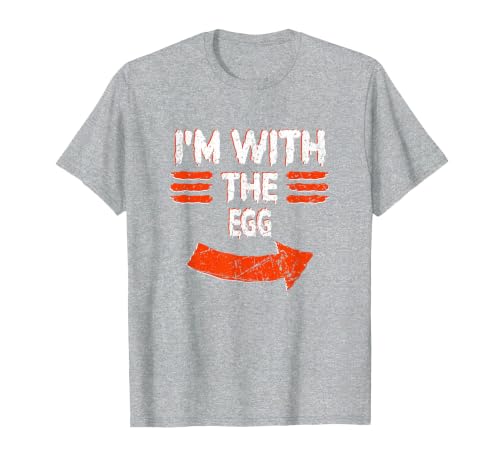 Halloween Mega Warehouse Vintage I'm with the Egg Lazy Halloween Costume T-Shirt - size chart