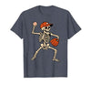Funny Skeleton Baseball Tee Skeleton Baseball Halloween Costume Pitcher Sport Player T-Shirt - size chart