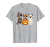 Funny Retro Australian Cattle Dog Halloween Witch Spooky Ghost Blue Heeler Pumpkin Halloween Dog Lover T-Shirt - size chart