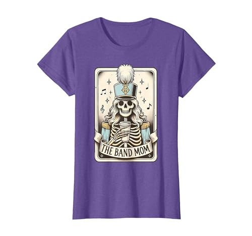 Marching Band Mom Tarot Card Skeleton Halloween Marching Band Mom Tarot Card Skeleton Mom Musical Instrument T-Shirt - size