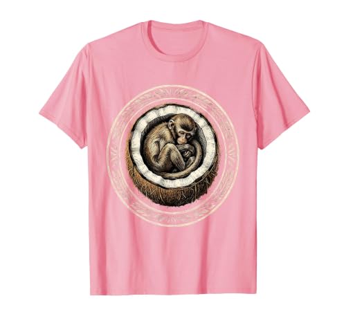Mademark Cozy Monkey Curled in a Coconut Shell T-Shirt - Men - size chart