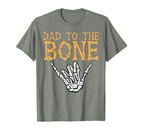 Mens Halloween Shirts For Dad Daddy Papa Men Halloween Dad to The Bone Skeleton Hand Fun Papa Costume Men T-Shirt - size