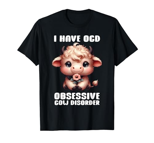 Funny Cow Apparel I Have OCD Obsessive Cow Disorder Cow Lover Farmer T-Shirt - size chart