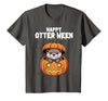 Otter Halloween Lover Gift Co. Happy Otter-Ween Lazy Halloween Costume Funny Animal Pun T-Shirt - size chart