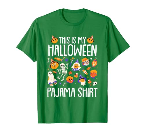 Halloween Shirts Costume Women Men Kids Pajama This is My Halloween Pajama Shirt Pumpkin Witch Skeleton T-Shirt - size chart