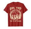 Vitage Girls Trip Salem Halloween Womens Funny Tee Retro Girls Trip Salem 1692 They Missed One Witch Halloween T-Shirt -