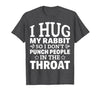 I Hug My Rabbit I Easter Bunny Design Lionhead Rabbit T-Shirt — design detail