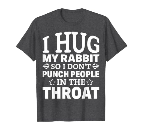 I Hug My Rabbit I Easter Bunny Design Lionhead Rabbit T-Shirt — design detail