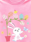Easter Day Gift for Toddler Boy Baby Girl Tractor Loving Bunny T-Shirt — design detail