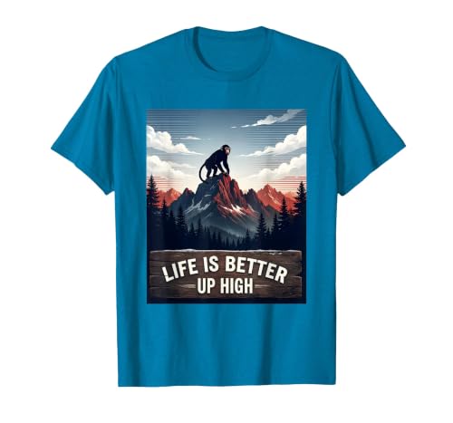 Mademark Life Is Better Up High Monkey Design T-Shirt - Men - size chart