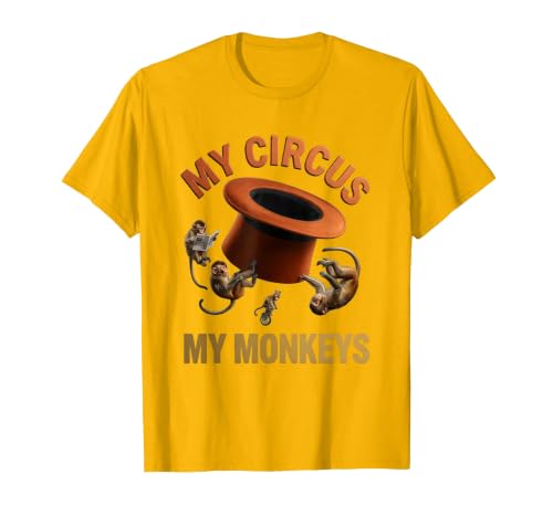 Mademark My Circus My Monkeys Funny Women Design T-Shirt - Men - size chart