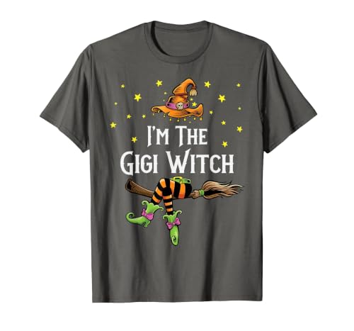 Matching Witch Halloween Costumes by Foxio Im the Gigi Witch Halloween Matching Group Costume T-Shirt - size chart