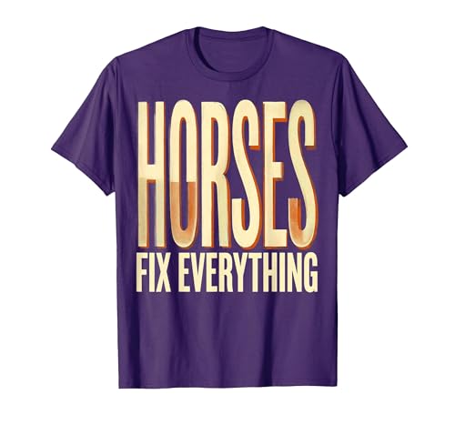 Mademark Horses Fix Everything Equestrian Design T-Shirt - Men - size chart