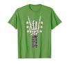 Rock and Wear Gifts Men Women Kids Skeleton Guitar Hand Rock On Guitarist Rock Band Music T-Shirt - size chart