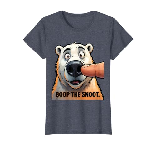 Mademark Boop The Snoot Funny Polar Bear Design T-Shirt - size chart