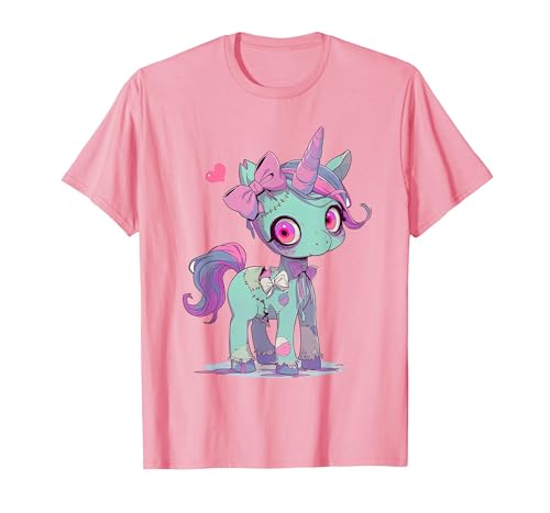 Kawaii Pastel Goth Creepy Cute Witchy Halloween Ts Kawaii Pastel Goth Creepy Cute Witchy Zombie Unicorn T-Shirt - size chart