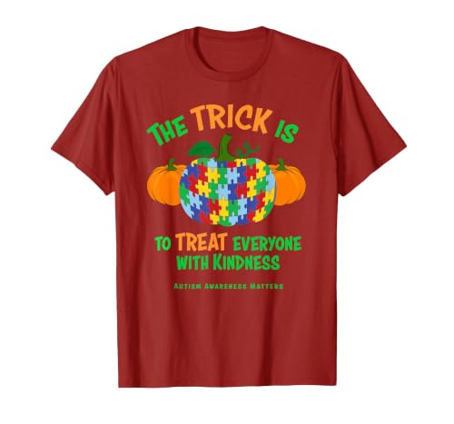 Presto Autism Awareness Halloween October Pumpkin Autism Awareness Halloween Fall October Puzzle Pumpkin T-Shirt - size chart