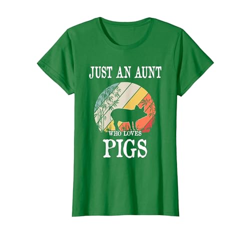 Pigs Lover Gift Co. Just an Aunt Who Loves Pigs T-Shirt - size chart