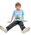 Easter Day Gift for Toddler Boy Baby Girl Tractor Loving Bunny T-Shirt — design detail