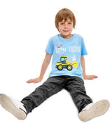 Easter Day Gift for Toddler Boy Baby Girl Tractor Loving Bunny T-Shirt — design detail