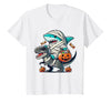 Funny Shark Dinosaur Halloween Kids Boys Tees Shark Riding Dinosaur T-rex Funny Halloween Pumpkin Boys Kid T-Shirt - size