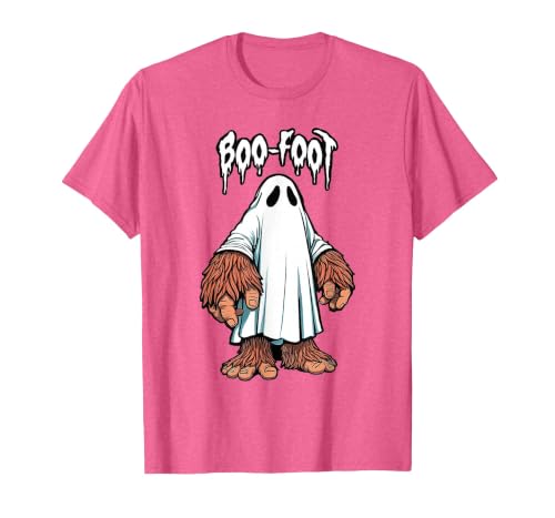 Spooky Bigfoot Sasquatch Ghost Halloween Humor Fun Boo Foot Bigfoot Ghost Sasquatch Halloween Funny Humor T-Shirt - size