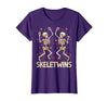Spirit Week Twin Day Skeletwins Halloween Twins Dancing Skeletons Twins Halloween Matching Skeletwins T-Shirt - size chart