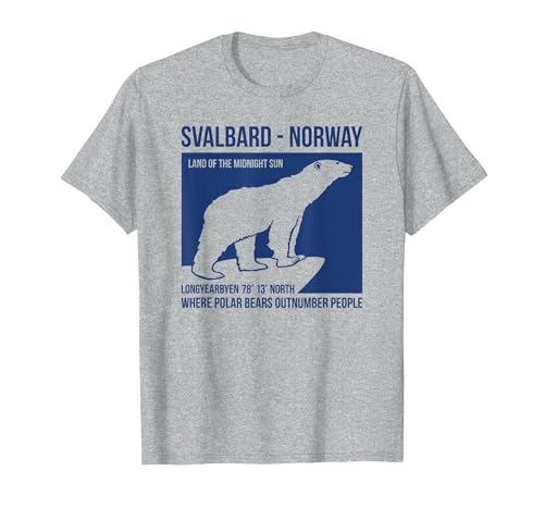 Svalbard T-Shirt Co. Svalbard Norway Polar Bear T Shirt Spitsbergen Longyearbyen T-Shirt - size chart