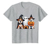 English Bulldog Halloween Funny Dog Lover Pumpkin Witch T-Shirt - size chart