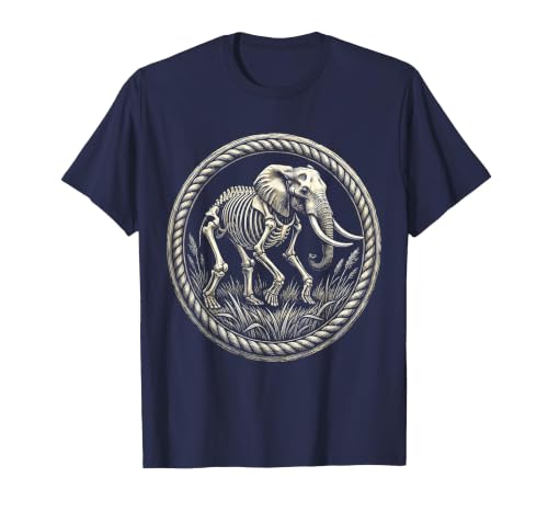 Mademark Elephant Skeleton Mid-Stride Through Tall Grass T-Shirt - Men - size chart