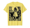 Alice in Wonderland - Down the Rabbit Hole Fantasy Vintage T-Shirt — design detail