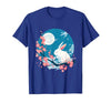 Bunny Rabbit Amidst Blossoms: Spring's Gentle Whisper T-Shirt — design detail