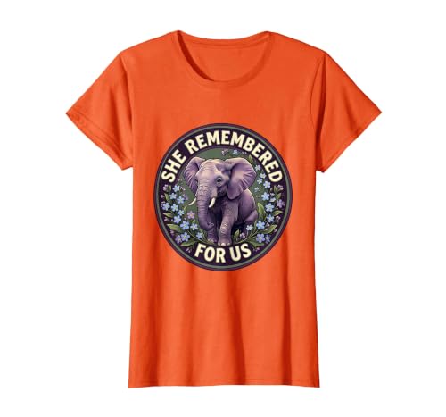 Mademark She Remembered For Us Gentle Elephant Design T-Shirt - Women - size chart